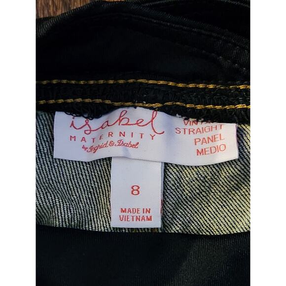 Isabel Maternity Jeans Women's Sz 8 Cropped Stretch Straight Crossover Panel - Picture 6 of 6